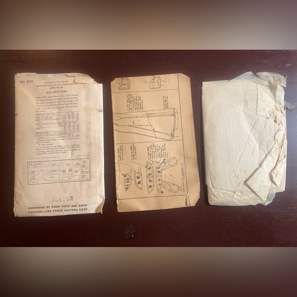 Vintage Vogue Pattern 8753 Men's Robe, circa 1951, Size M, Cut (Maybe?) - Picture 4 of 7